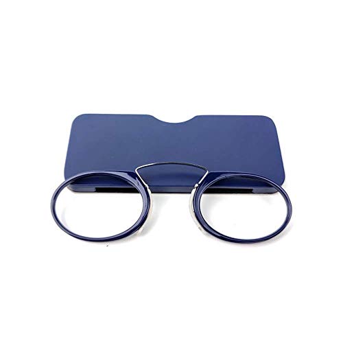 MMOWW Gafas de lectura unisex dise?o de nariz de clip gafas de lectura portátiles dise?o antideslizante gafas de lectura compactas(azul,+2.0)