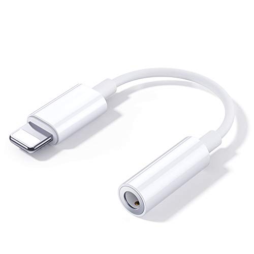 Adaptador Auriculares iPhone [Certificado Apple MFi] Lightning to Jack 3.5mm Adaptador Cascos Aux Audio Cable Accesorios Kompatibel mit iPhone 14/13/12/11/Xs/XR/X/8/7 für Alle iO-Systeme