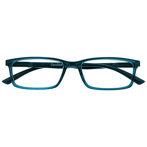 Opulize See Gafas Lectura Filtro Luz Azul Montura Estrecha Bisagras de Resorte Mejoran Sueño Reducen Dolor de Cabeza Ordenador Videojuegos Antirreflejante Turquesa Hombre Mujer B9-Q B9-Q +2.50