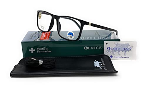 Triple Flex VENICE UNISEX Son gafas tres veces más resistentes, de TR90, material utilizado en aeronáutica. ULTRALIGERAS y anti fatiga ocular, ANTI-LUZ AZUL (+2.00, Negro)