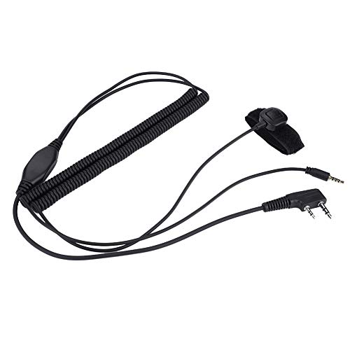 Bewinner Cable para Audífonos Radio Bidireccional Bluetooth Cable de Conexión Especial de Casco para Audífonos con Botón PTT para Kenwood Baofeng UV-5R, para Vimoto V3 V6 V8, etc.