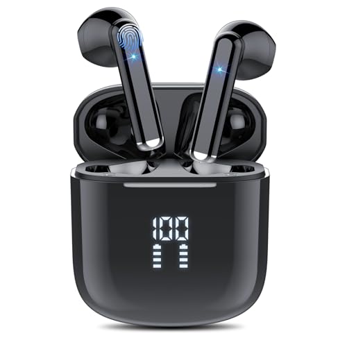 OYIB 2023 Auriculares Bluetooth 5.3, Inalámbricos con 4 Mic Cancelación de Ruido Llamadas en HD, In Ear Cascos HiFi Estéreo, IP7 Impermeable Control Táctil 25H Audifonos Deportivos