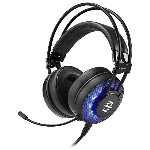 Sharkoon SGH2 - Auriculares Gaming con Cable, Estéreo, Micrófono, Negro/Azul
