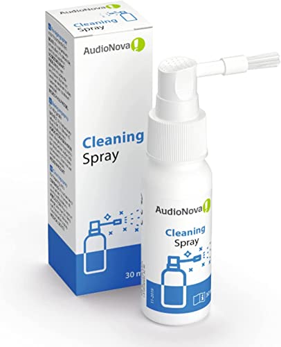 AudioNova - Spray Limpiador para Audífonos de 30 ml - Spray con Cepillo Limpiador Antibacteriano para Audífonos - Accesorio para Audífonos - 30 ml