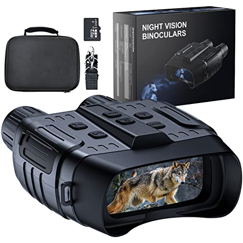 TKWSER Binoculares Visión Nocturna, 7 Grados Infrarrojos Digitales Prismáticos Visión Nocturna Militar 300M Rango para la Caza, Zoom 4X para Dia y Noche Video HD 1280x960 Foto, 2,31