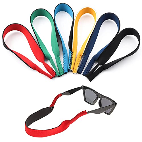Surplex Paquete de 6 Gafas de neopreno con cordón elástico Correa de retención y gafas de sol,mBanda para la cabeza Flotador antideslizante Cuerd
