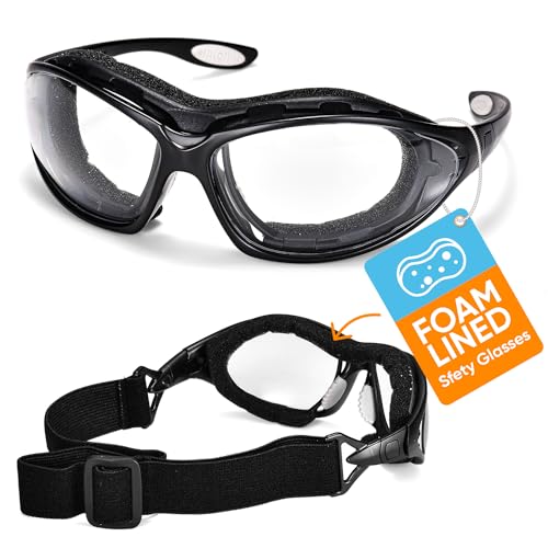 SAFEYEAR Gafas de Seguridad antiniebla y antifragmentación - SG002, gafas de trabajo profesionales teñidas con rayos ultravioleta para hombres y mujeres, protección ocular de laboratorio,molienda